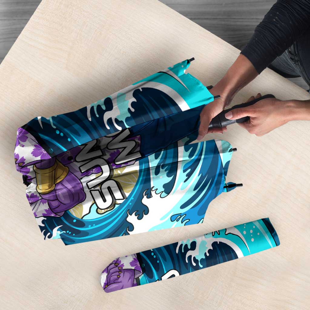 Beerus Dragon Ball Summer Theme Umbrella with Floral Shirt Sunglasses Shenron and Ocean Wave Background - The Mazicc