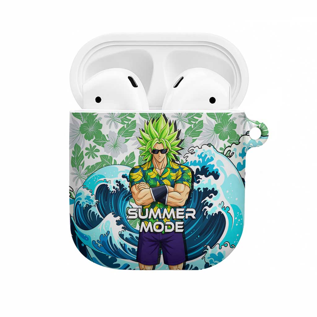 Broly Dragon Ball Summer Theme AirPods Case with Banana Shirt Sunglasses Shenron and Tropical Ocean Background - The Mazicc