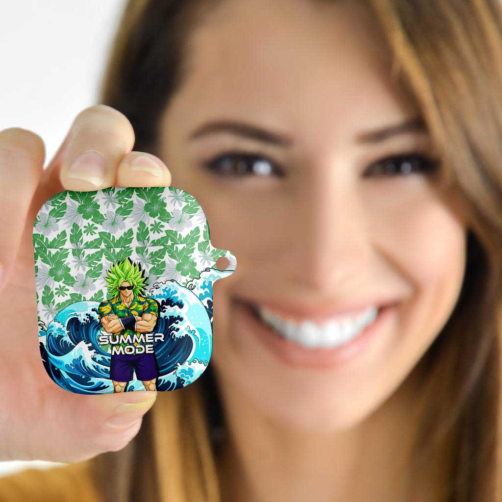 Broly Dragon Ball Summer Theme AirPods Case with Banana Shirt Sunglasses Shenron and Tropical Ocean Background - The Mazicc