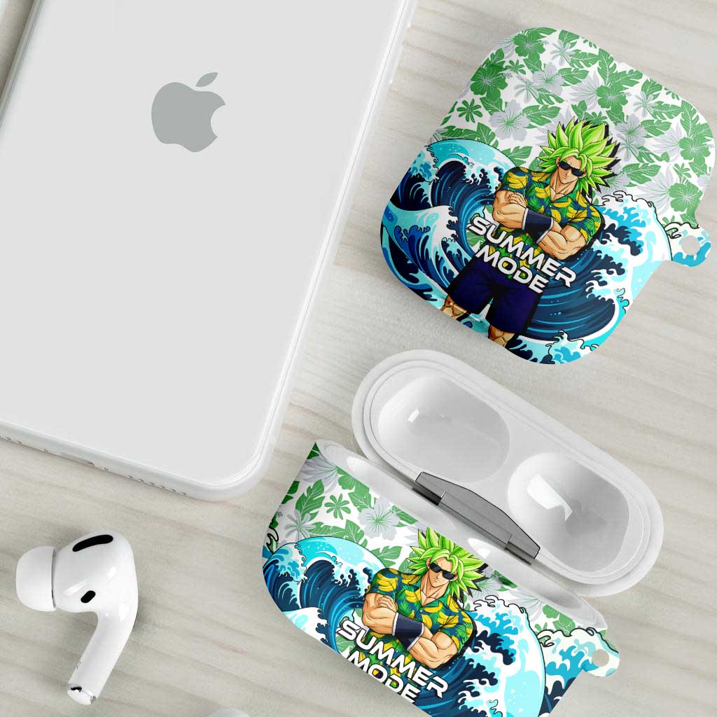 Broly Dragon Ball Summer Theme AirPods Case with Banana Shirt Sunglasses Shenron and Tropical Ocean Background - The Mazicc