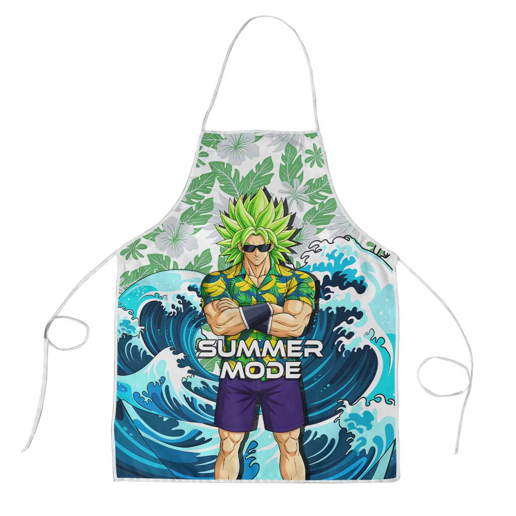 Broly Dragon Ball Summer Theme Apron with Banana Shirt Sunglasses Shenron and Tropical Ocean Background - The Mazicc