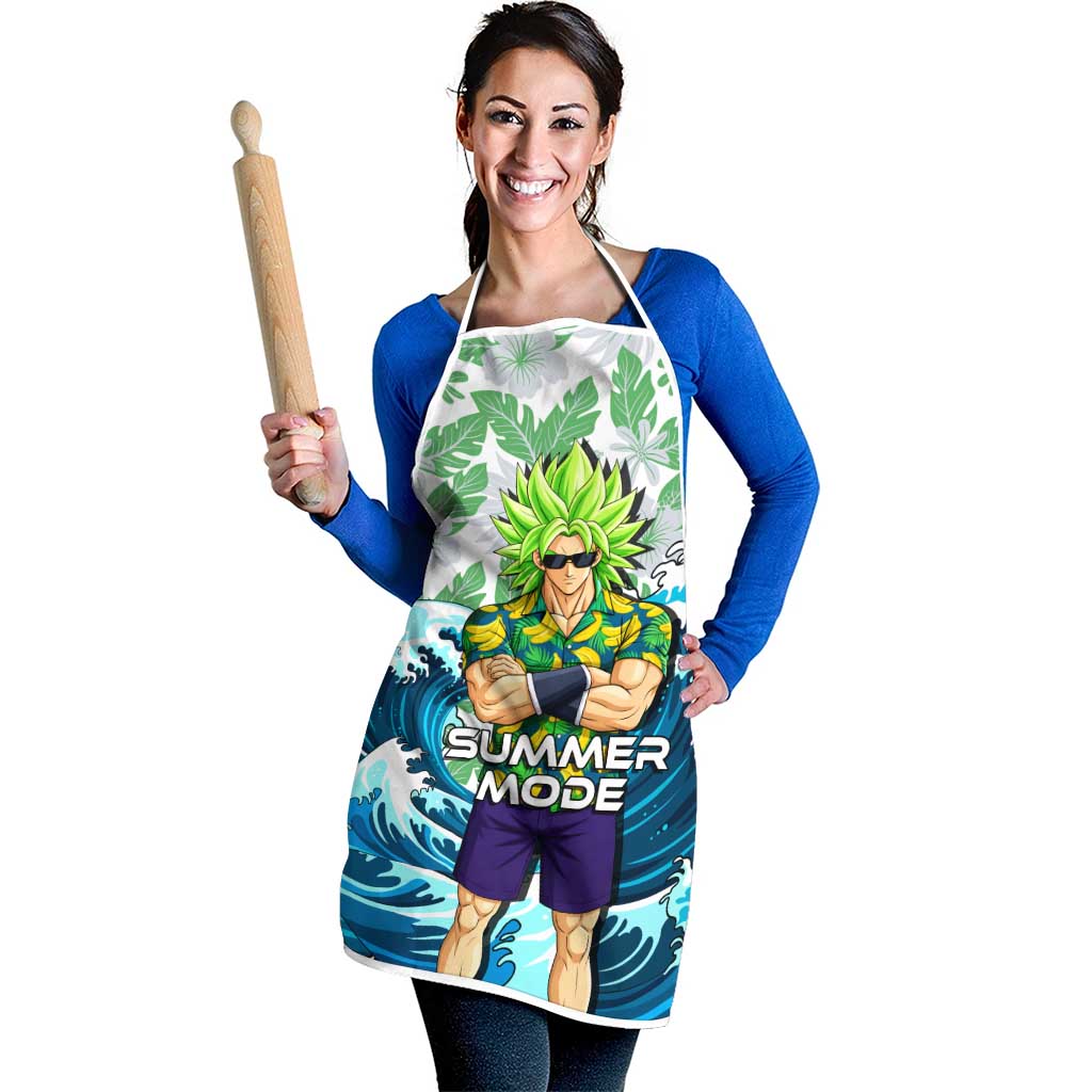 Broly Dragon Ball Summer Theme Apron with Banana Shirt Sunglasses Shenron and Tropical Ocean Background - The Mazicc