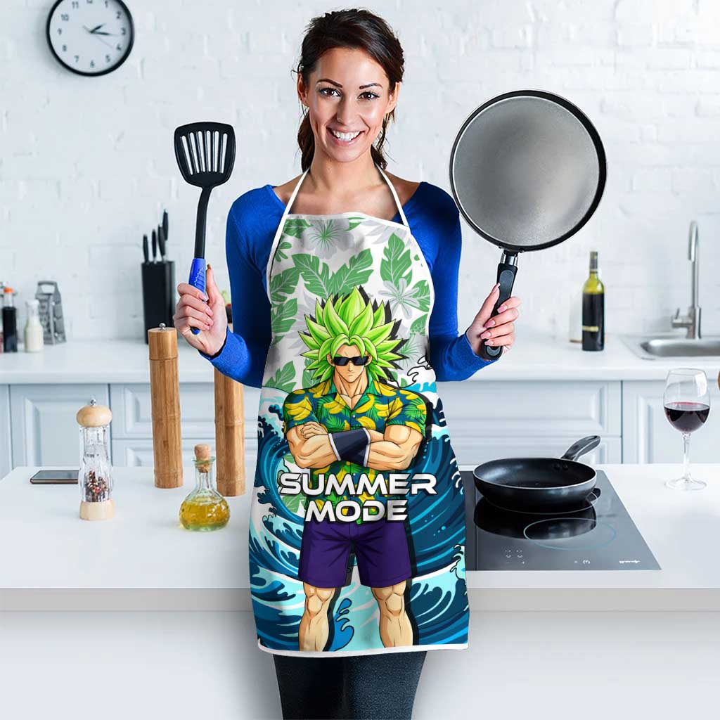 Broly Dragon Ball Summer Theme Apron with Banana Shirt Sunglasses Shenron and Tropical Ocean Background - The Mazicc
