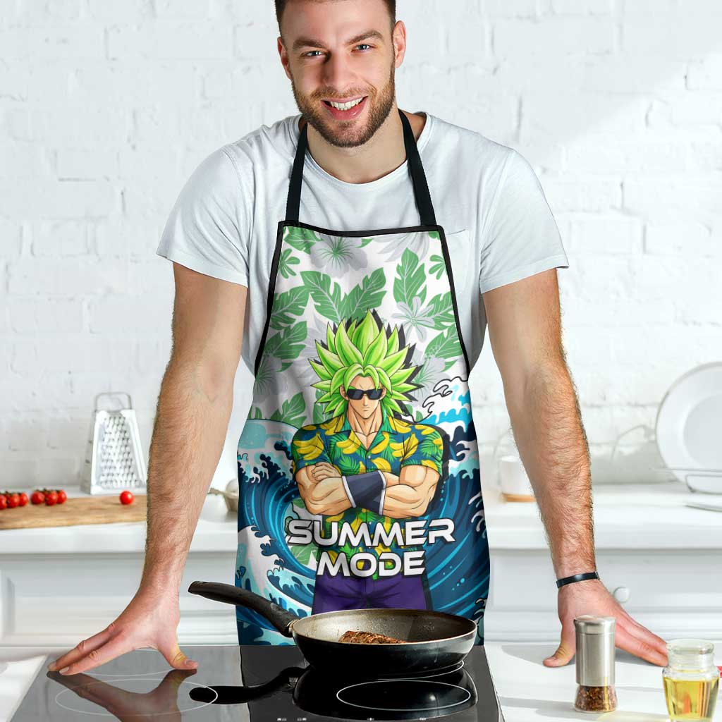 Broly Dragon Ball Summer Theme Apron with Banana Shirt Sunglasses Shenron and Tropical Ocean Background - The Mazicc