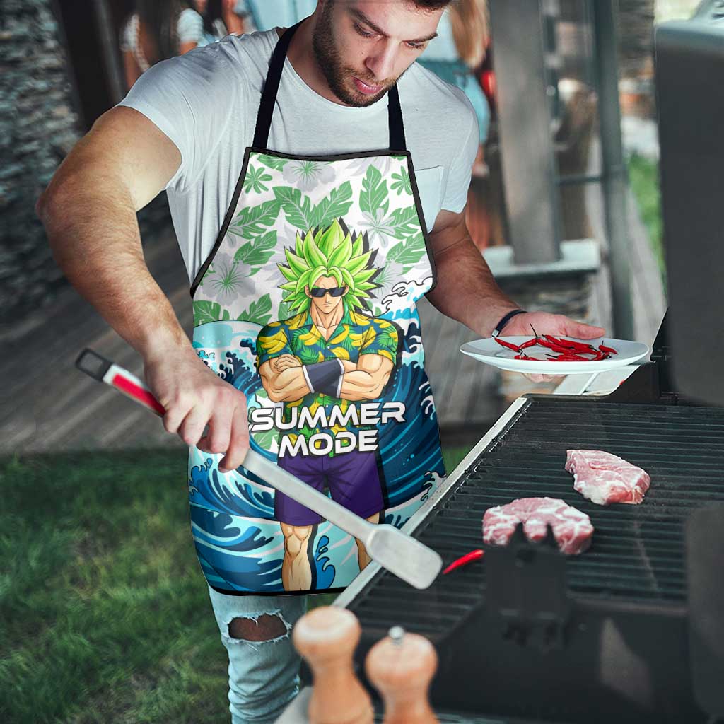 Broly Dragon Ball Summer Theme Apron with Banana Shirt Sunglasses Shenron and Tropical Ocean Background - The Mazicc