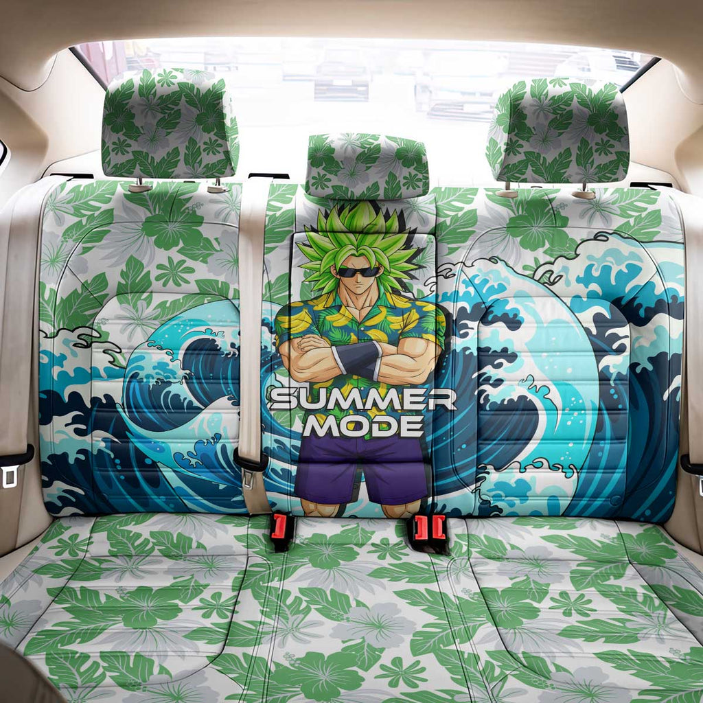 Broly Dragon Ball Summer Theme Back Car Seat Cover with Banana Shirt Sunglasses Shenron and Tropical Ocean Background - The Mazicc