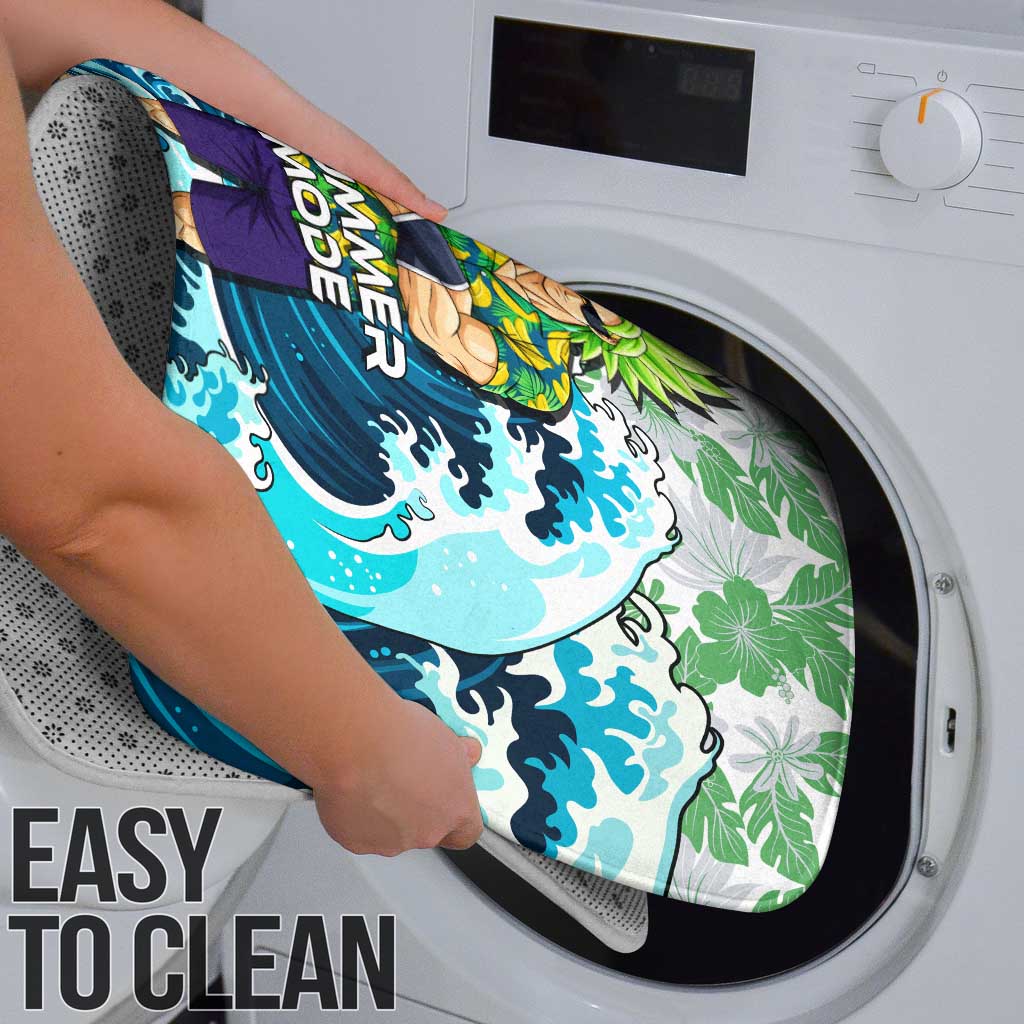 Broly Dragon Ball Summer Theme Bathroom Set with Banana Shirt Sunglasses Shenron and Tropical Ocean Background - The Mazicc