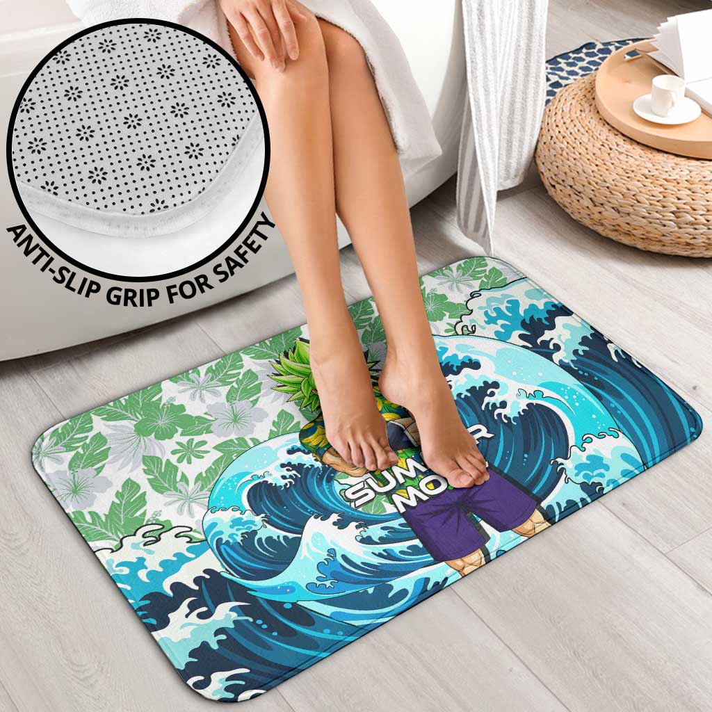 Broly Dragon Ball Summer Theme Bathroom Set with Banana Shirt Sunglasses Shenron and Tropical Ocean Background - The Mazicc