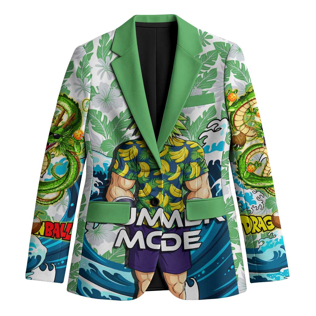 Broly Dragon Ball Summer Theme Blazer with Banana Shirt Sunglasses Shenron and Tropical Ocean Background - The Mazicc