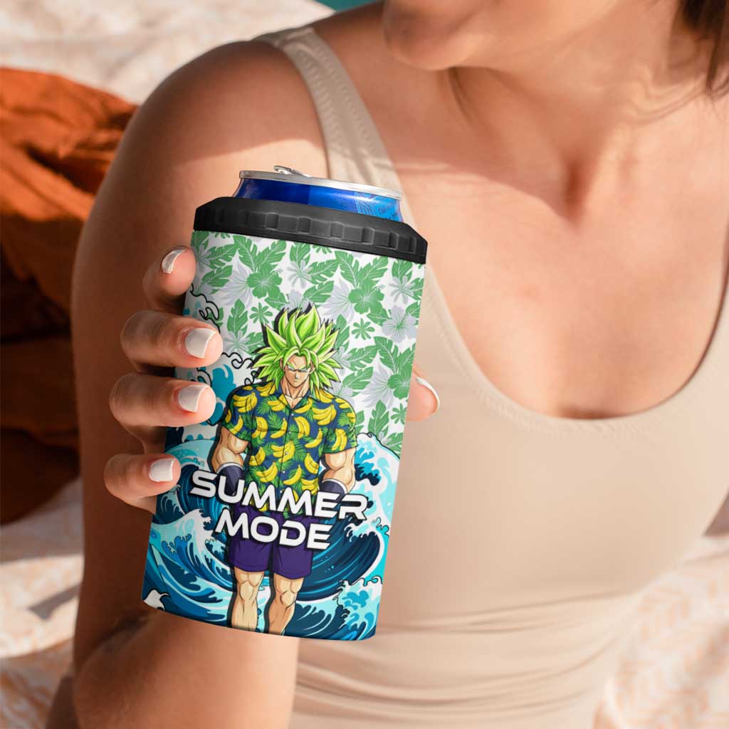 Broly Dragon Ball Summer Theme 4 in 1 Can Cooler Tumbler with Banana Shirt Sunglasses Shenron and Tropical Ocean Background - The Mazicc