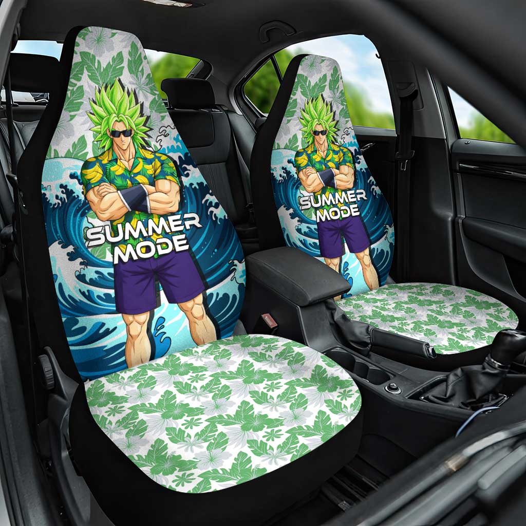 Broly Dragon Ball Summer Theme Car Seat Cover with Banana Shirt Sunglasses Shenron and Tropical Ocean Background - The Mazicc