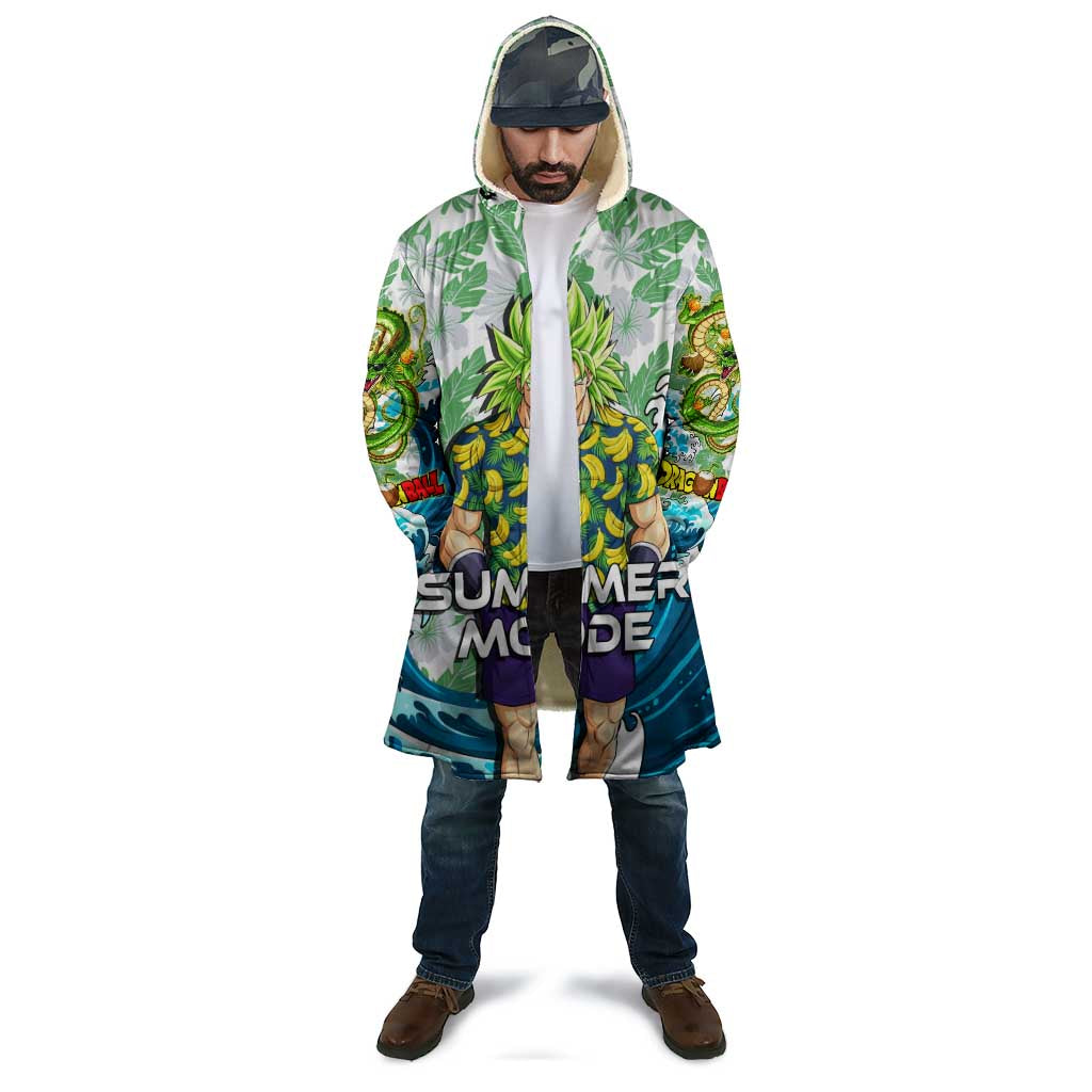 Broly Dragon Ball Summer Theme Cloak with Banana Shirt Sunglasses Shenron and Tropical Ocean Background - The Mazicc