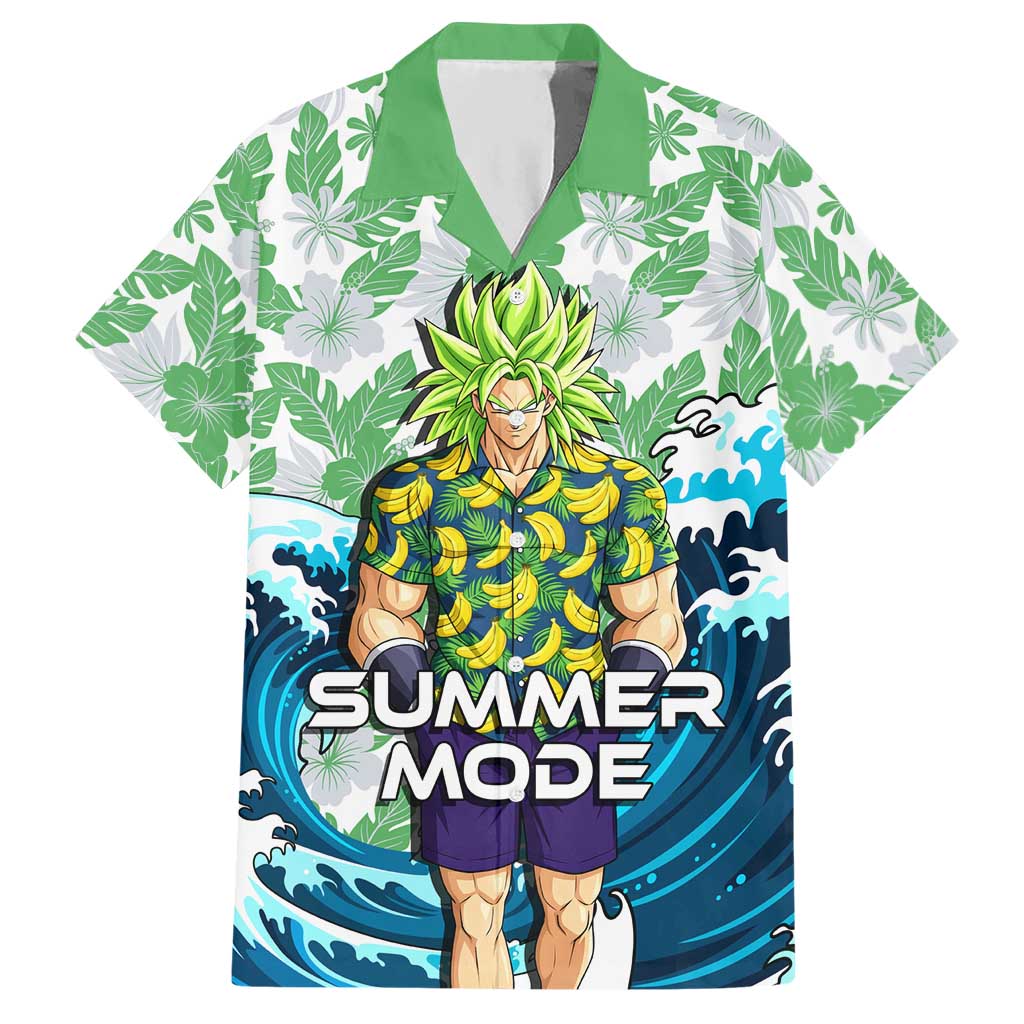 Broly Dragon Ball Summer Theme Hawaiian Shirt with Banana Shirt Sunglasses Shenron and Tropical Ocean Background - The Mazicc