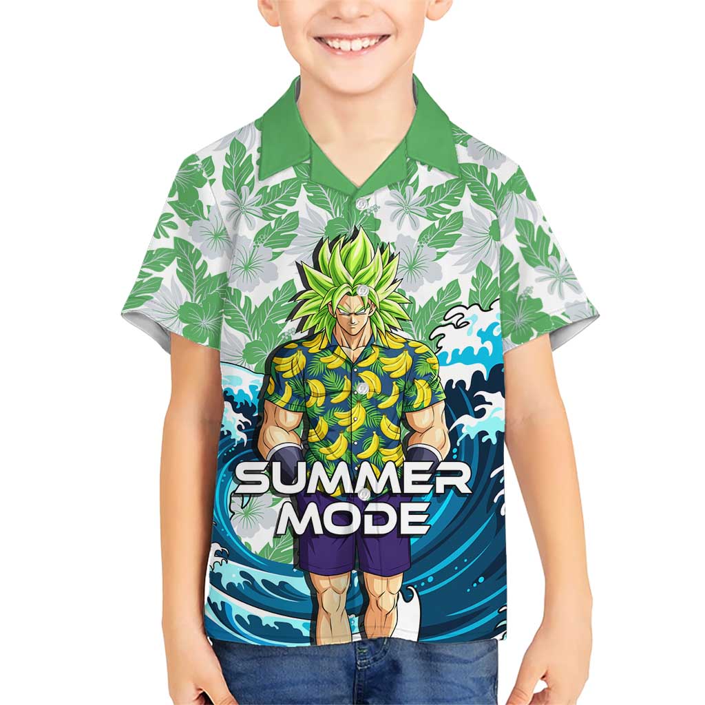 Broly Dragon Ball Summer Theme Hawaiian Shirt with Banana Shirt Sunglasses Shenron and Tropical Ocean Background - The Mazicc