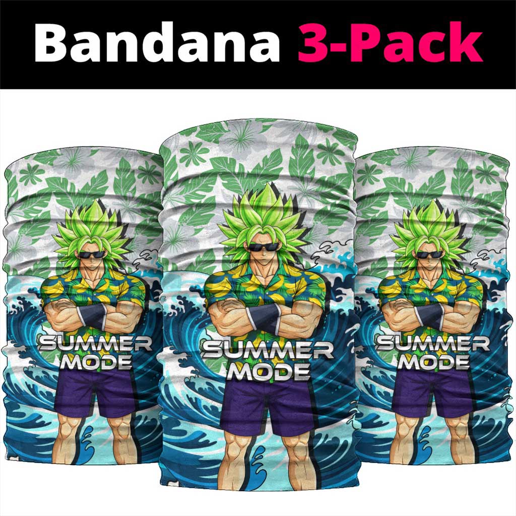 Broly Dragon Ball Summer Theme Neck Gaiter with Banana Shirt Sunglasses Shenron and Tropical Ocean Background - The Mazicc