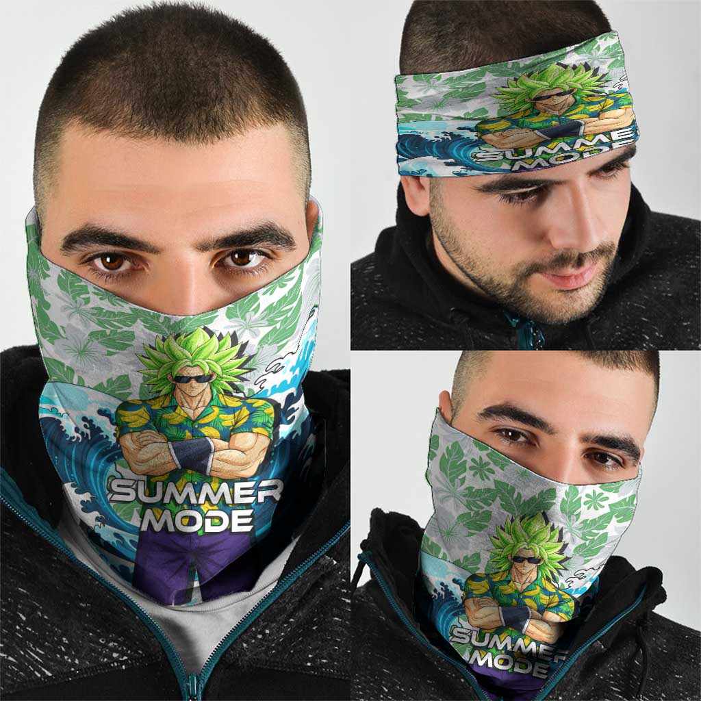 Broly Dragon Ball Summer Theme Neck Gaiter with Banana Shirt Sunglasses Shenron and Tropical Ocean Background - The Mazicc