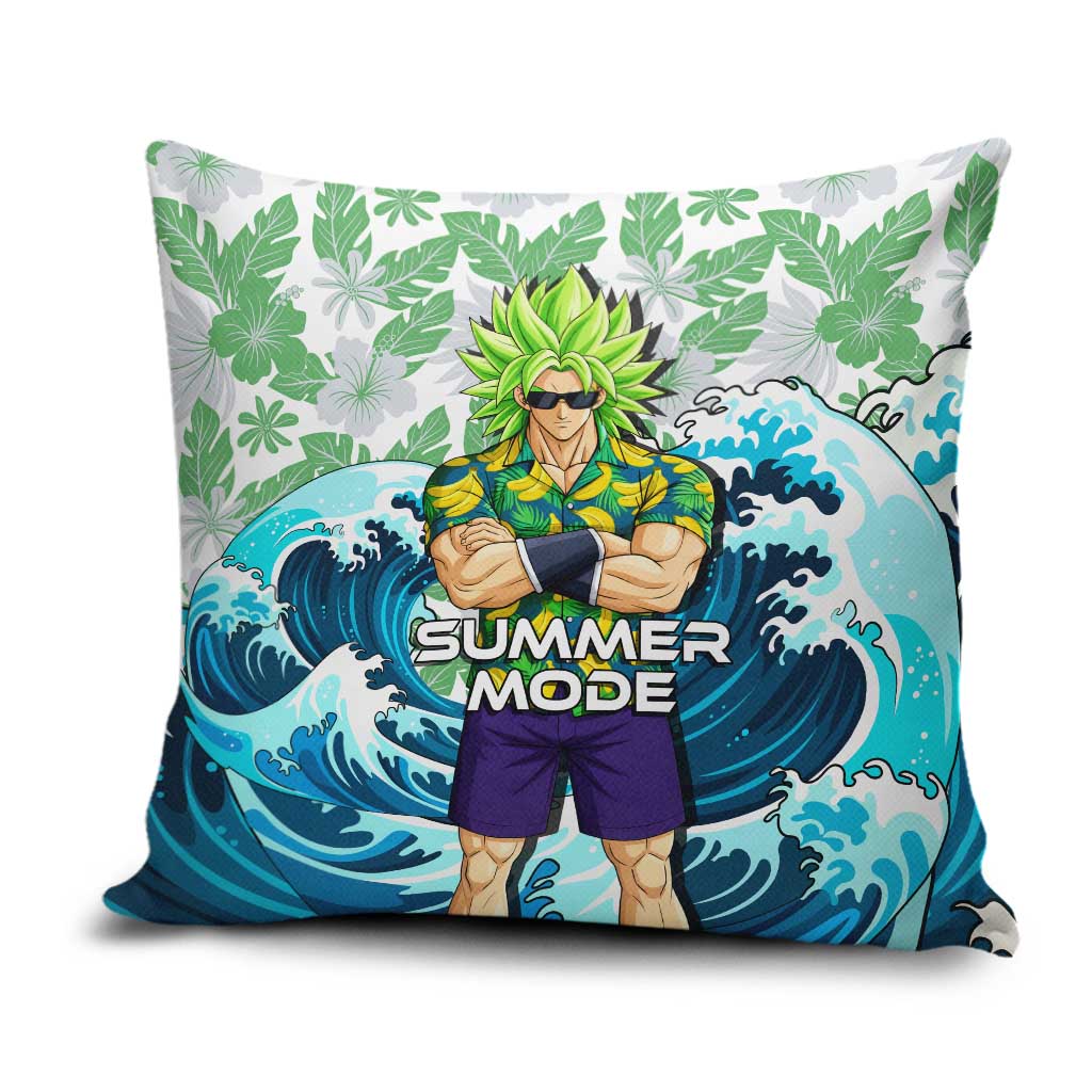 Broly Dragon Ball Summer Theme Pillow Cover with Banana Shirt Sunglasses Shenron and Tropical Ocean Background - The Mazicc