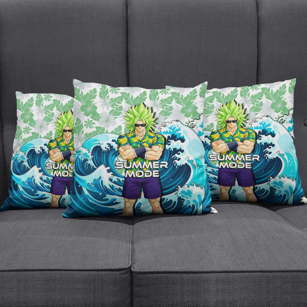 Broly Dragon Ball Summer Theme Pillow Cover with Banana Shirt Sunglasses Shenron and Tropical Ocean Background - The Mazicc
