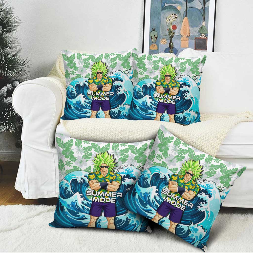Broly Dragon Ball Summer Theme Pillow Cover with Banana Shirt Sunglasses Shenron and Tropical Ocean Background - The Mazicc