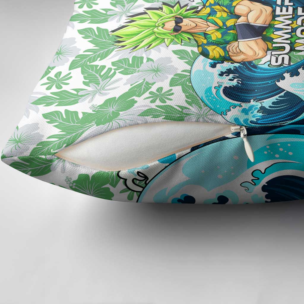 Broly Dragon Ball Summer Theme Pillow Cover with Banana Shirt Sunglasses Shenron and Tropical Ocean Background - The Mazicc