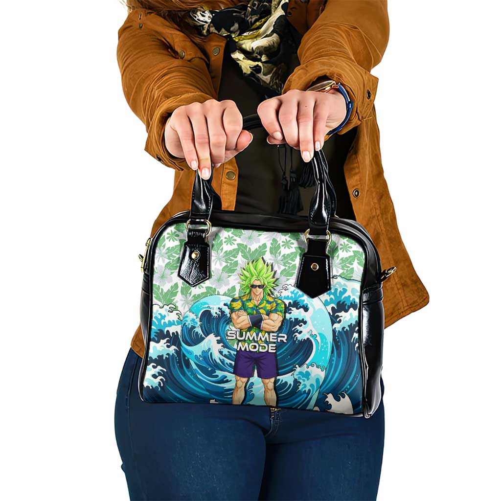 Broly Dragon Ball Summer Theme Shoulder Handbag with Banana Shirt Sunglasses Shenron and Tropical Ocean Background - The Mazicc