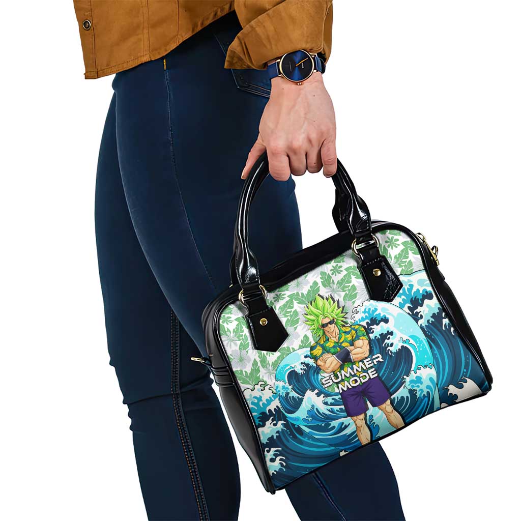 Broly Dragon Ball Summer Theme Shoulder Handbag with Banana Shirt Sunglasses Shenron and Tropical Ocean Background - The Mazicc