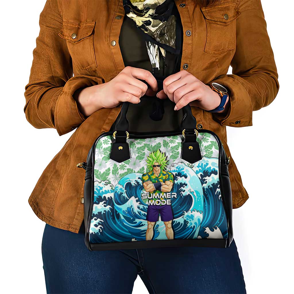 Broly Dragon Ball Summer Theme Shoulder Handbag with Banana Shirt Sunglasses Shenron and Tropical Ocean Background - The Mazicc