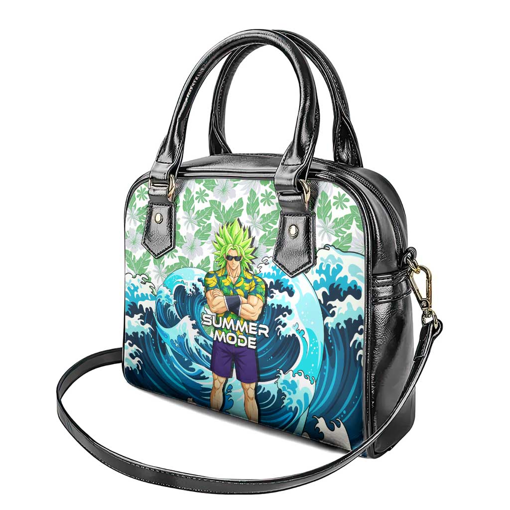 Broly Dragon Ball Summer Theme Shoulder Handbag with Banana Shirt Sunglasses Shenron and Tropical Ocean Background - The Mazicc