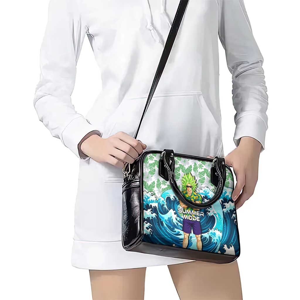 Broly Dragon Ball Summer Theme Shoulder Handbag with Banana Shirt Sunglasses Shenron and Tropical Ocean Background - The Mazicc