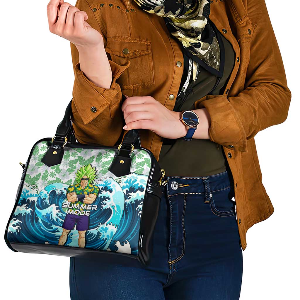 Broly Dragon Ball Summer Theme Shoulder Handbag with Banana Shirt Sunglasses Shenron and Tropical Ocean Background - The Mazicc