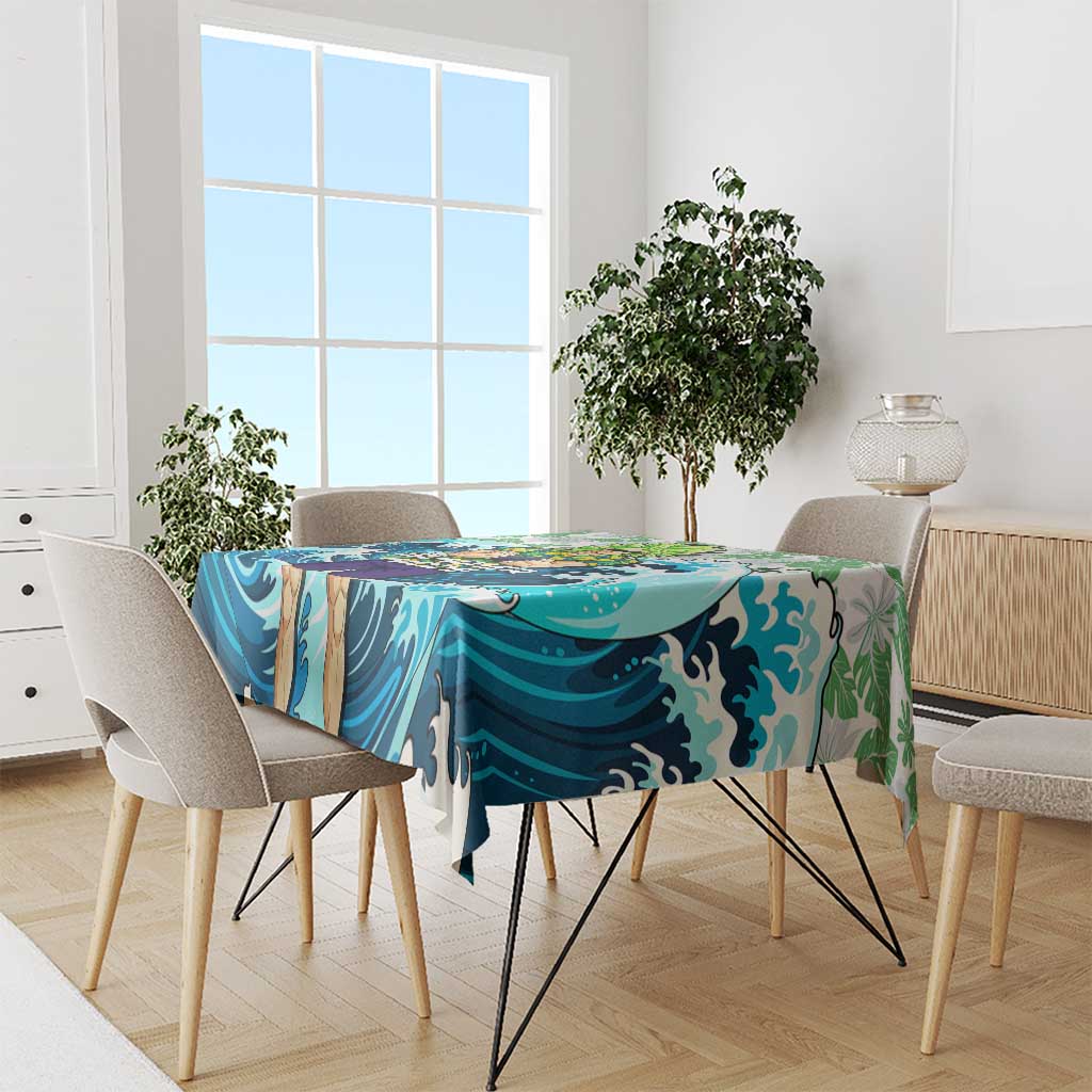 Broly Dragon Ball Summer Theme Tablecloth with Banana Shirt Sunglasses Shenron and Tropical Ocean Background - The Mazicc