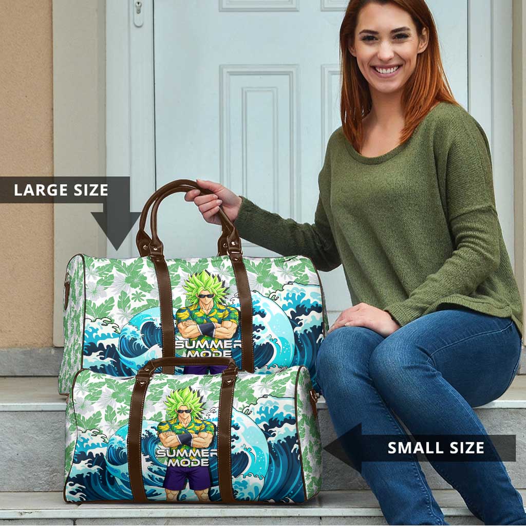 Broly Dragon Ball Summer Theme Travel Bag with Banana Shirt Sunglasses Shenron and Tropical Ocean Background - The Mazicc