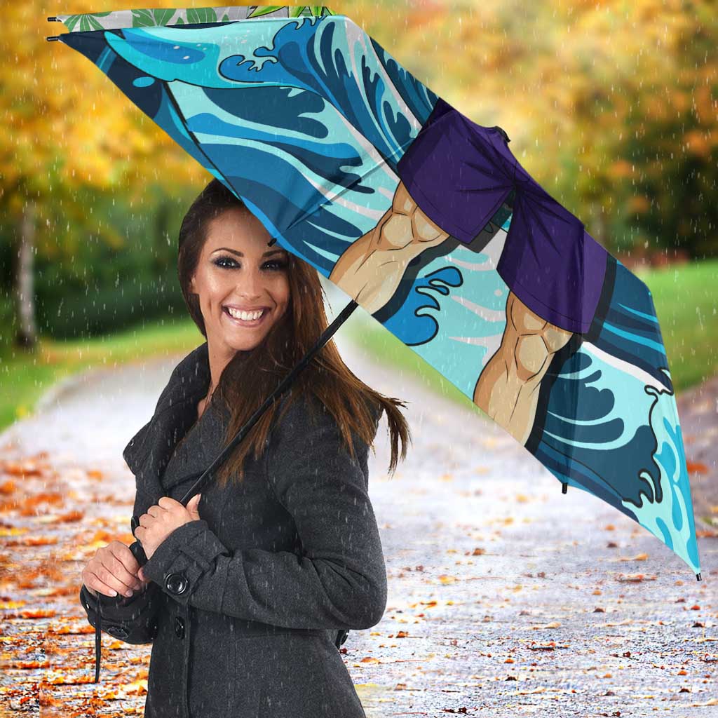 Broly Dragon Ball Summer Theme Umbrella with Banana Shirt Sunglasses Shenron and Tropical Ocean Background - The Mazicc