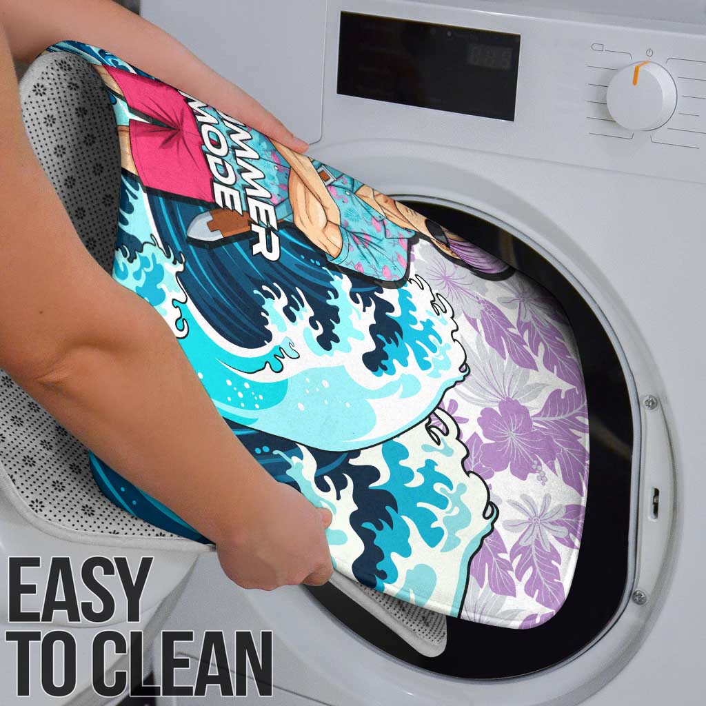 Trunks Dragon Ball Summer Theme Bathroom Set with Sword Floral Shirt Sunglasses Shenron and Ocean Wave Background - The Mazicc