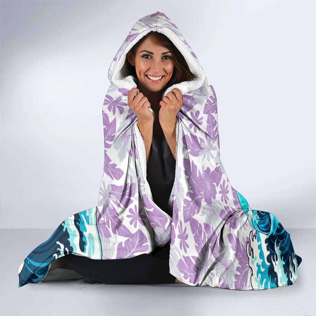Trunks Dragon Ball Summer Theme Hooded Blanket with Sword Floral Shirt Sunglasses Shenron and Ocean Wave Background - The Mazicc