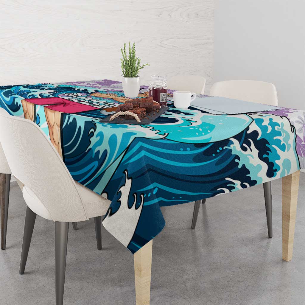 Trunks Dragon Ball Summer Theme Tablecloth with Sword Floral Shirt Sunglasses Shenron and Ocean Wave Background - The Mazicc