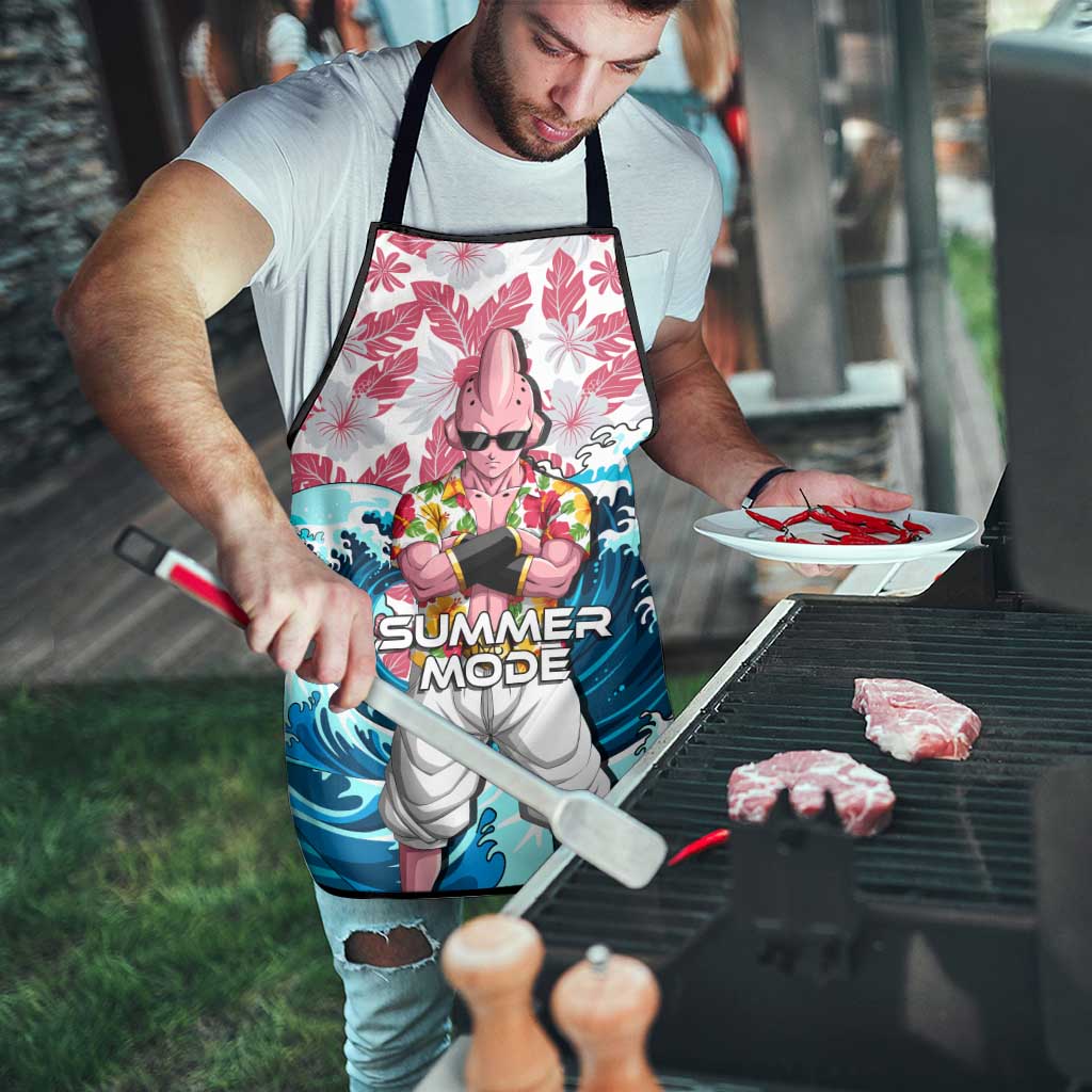 Majin Buu Dragon Ball Summer Theme Apron with Floral Shirt Sunglasses Shenron and Ocean Wave Background - The Mazicc