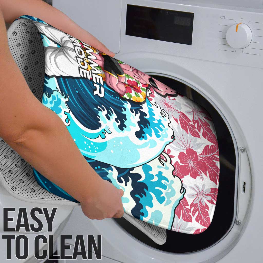Majin Buu Dragon Ball Summer Theme Bathroom Set with Floral Shirt Sunglasses Shenron and Ocean Wave Background - The Mazicc