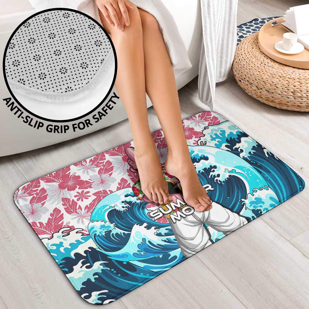 Majin Buu Dragon Ball Summer Theme Bathroom Set with Floral Shirt Sunglasses Shenron and Ocean Wave Background - The Mazicc