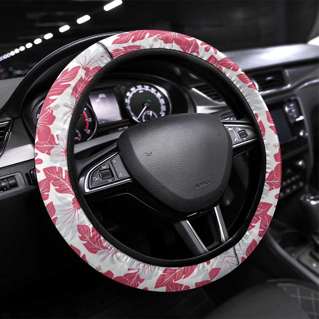 Majin Buu Dragon Ball Summer Theme Steering Wheel Cover with Floral Shirt Sunglasses Shenron and Ocean Wave Background - The Mazicc