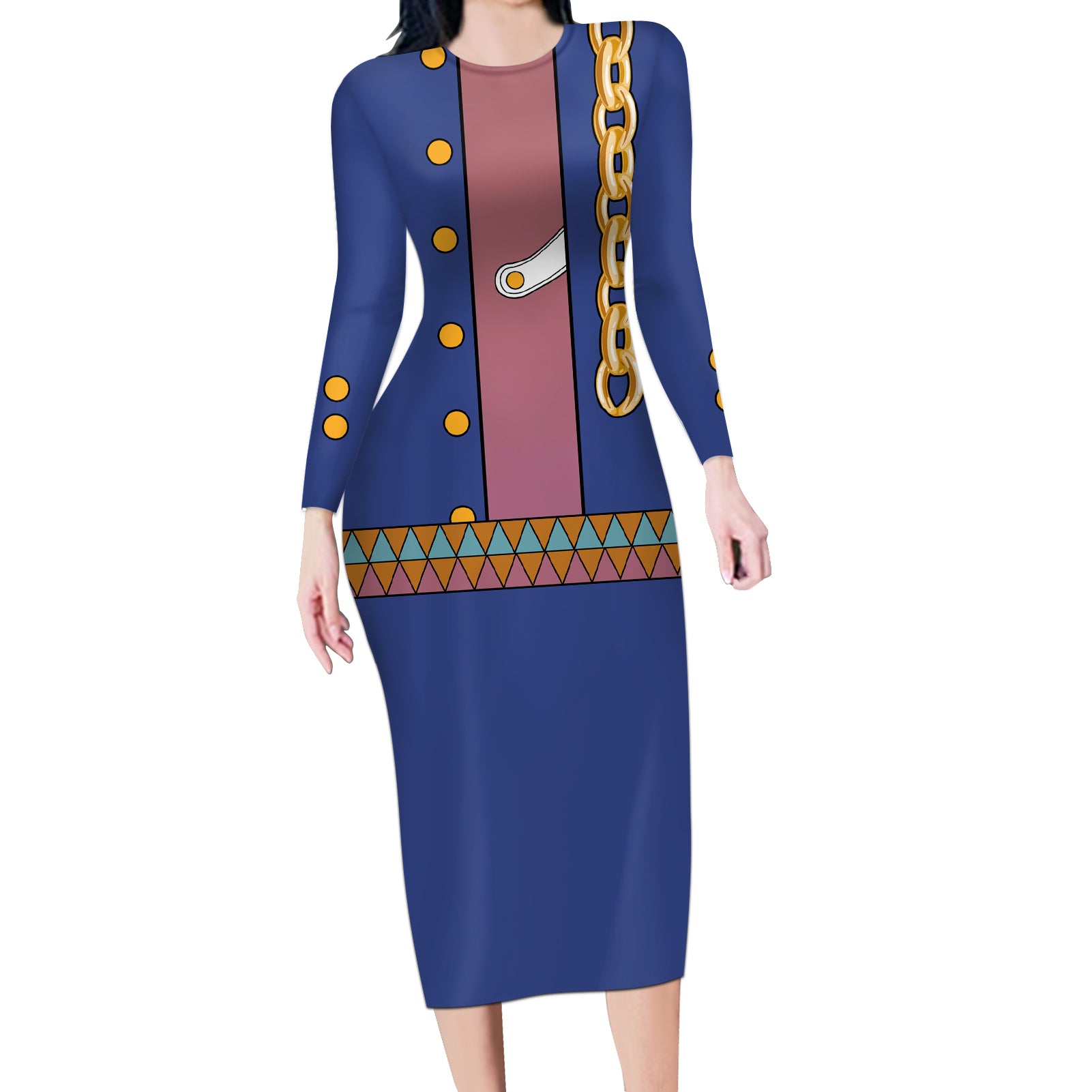 Jotaro Kujo - JJBA Anime Long Sleeve Bodycon Dress