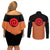 Uzumaki - Naruto Anime Couples Matching Off Shoulder Short Dress and Long Sleeve Button Shirt
