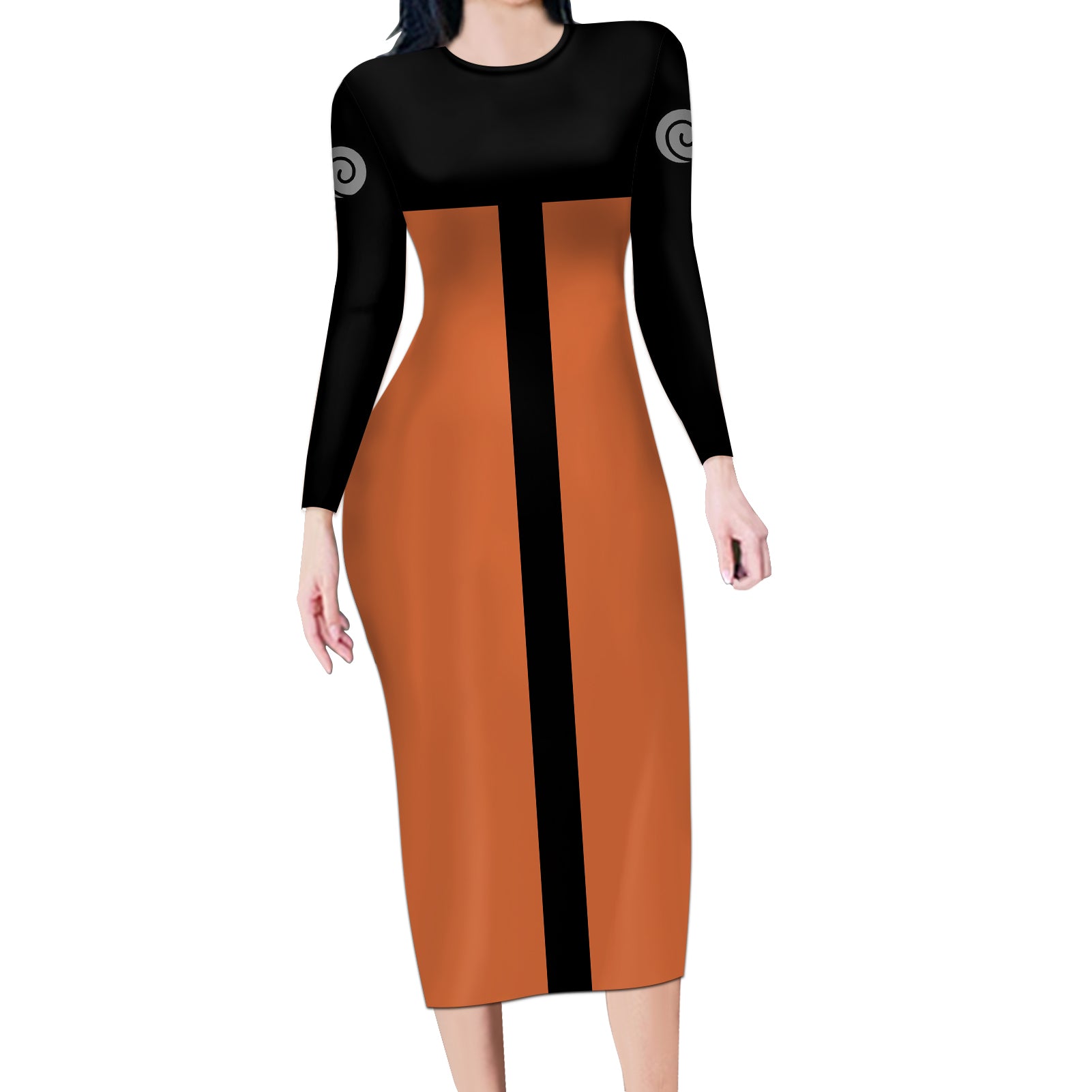 Uzumaki - Naruto Anime Long Sleeve Bodycon Dress