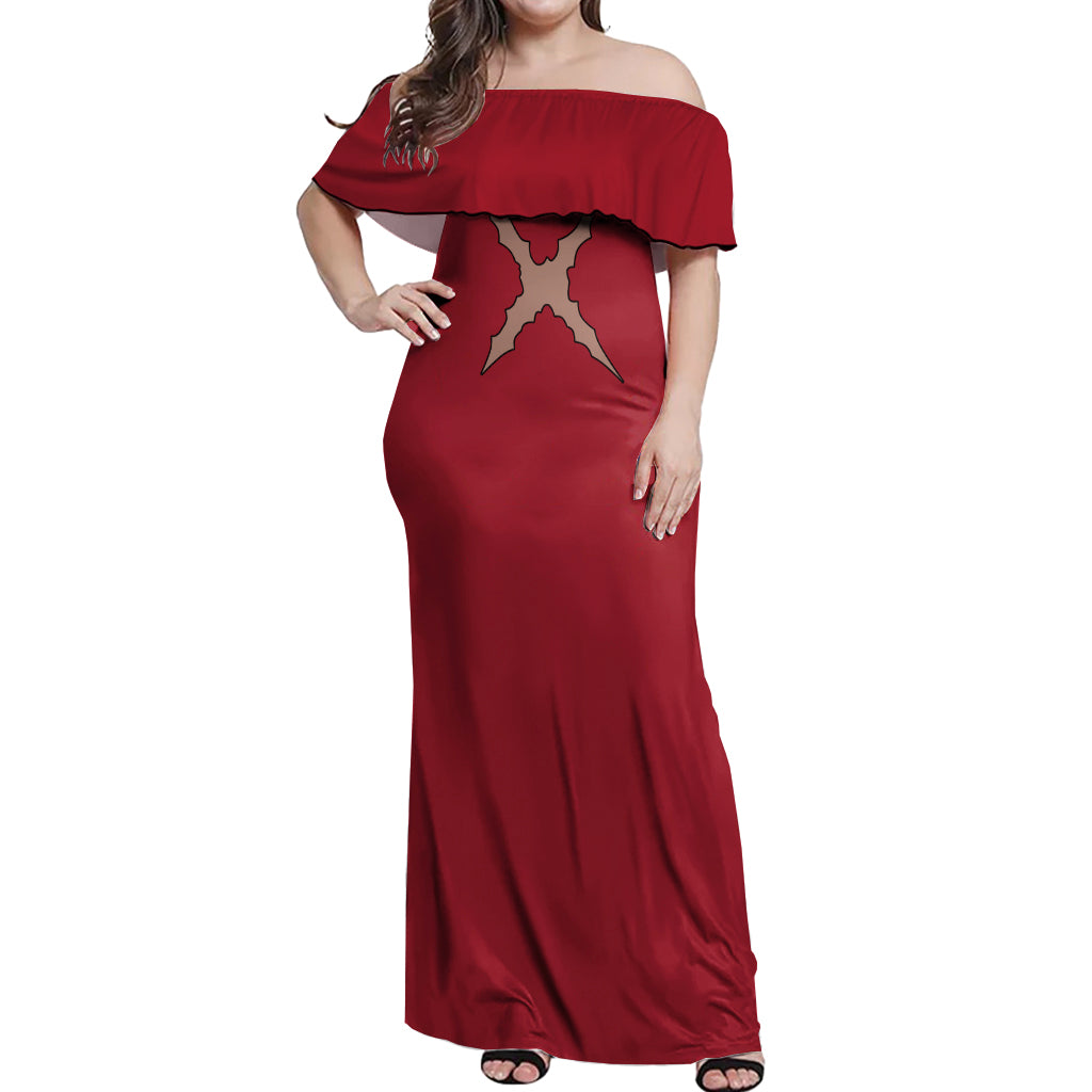 Monkey D. Luffy - One Piece Off Shoulder Maxi Dress