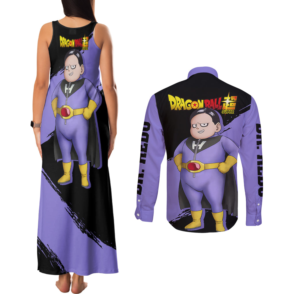 Dr. Hedo - Super - Dragon Ball Couples Matching Tank Maxi Dress and Long Sleeve Button Shirt