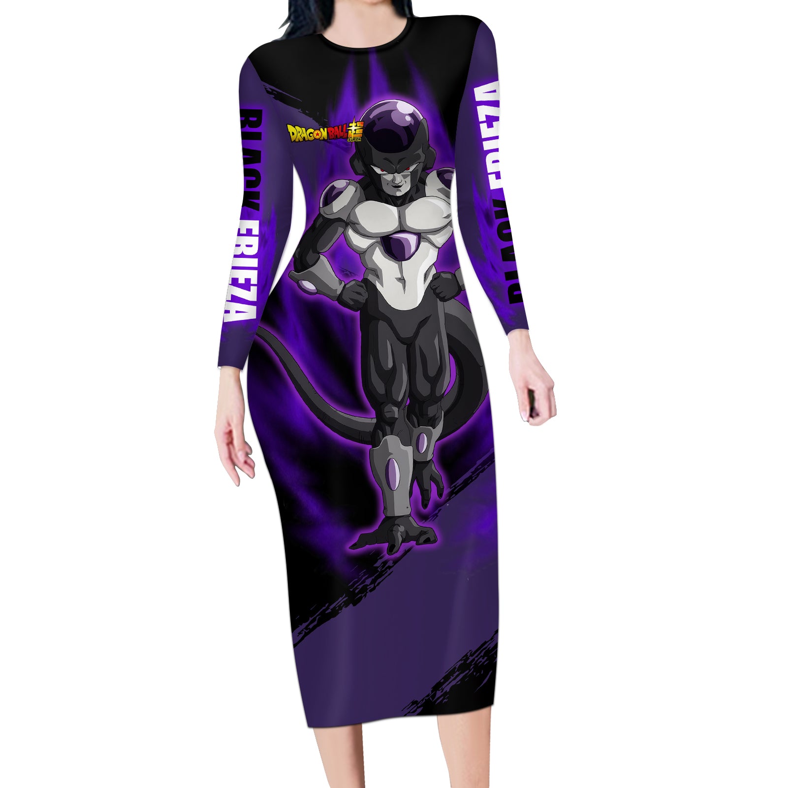 Black Frieza - Dragon Ball Super Long Sleeve Bodycon Dress