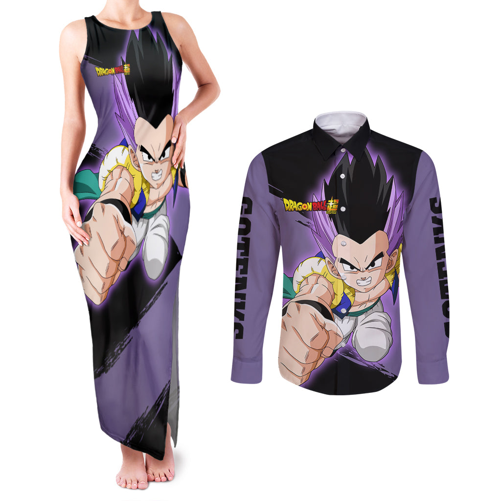 Gotenks - Dragon Ball Couples Matching Tank Maxi Dress and Long Sleeve Button Shirt