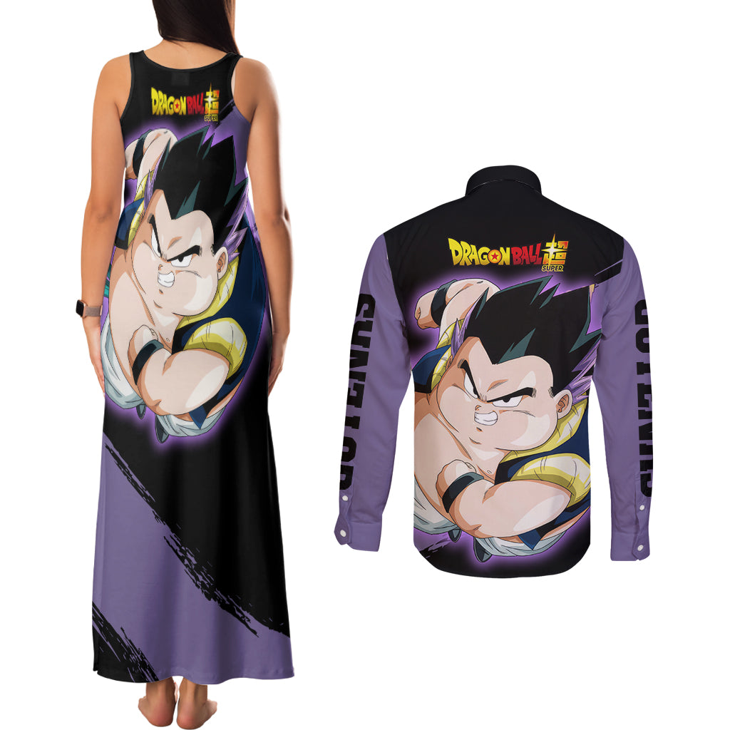 Gotenks - Dragon Ball Couples Matching Tank Maxi Dress and Long Sleeve Button Shirt