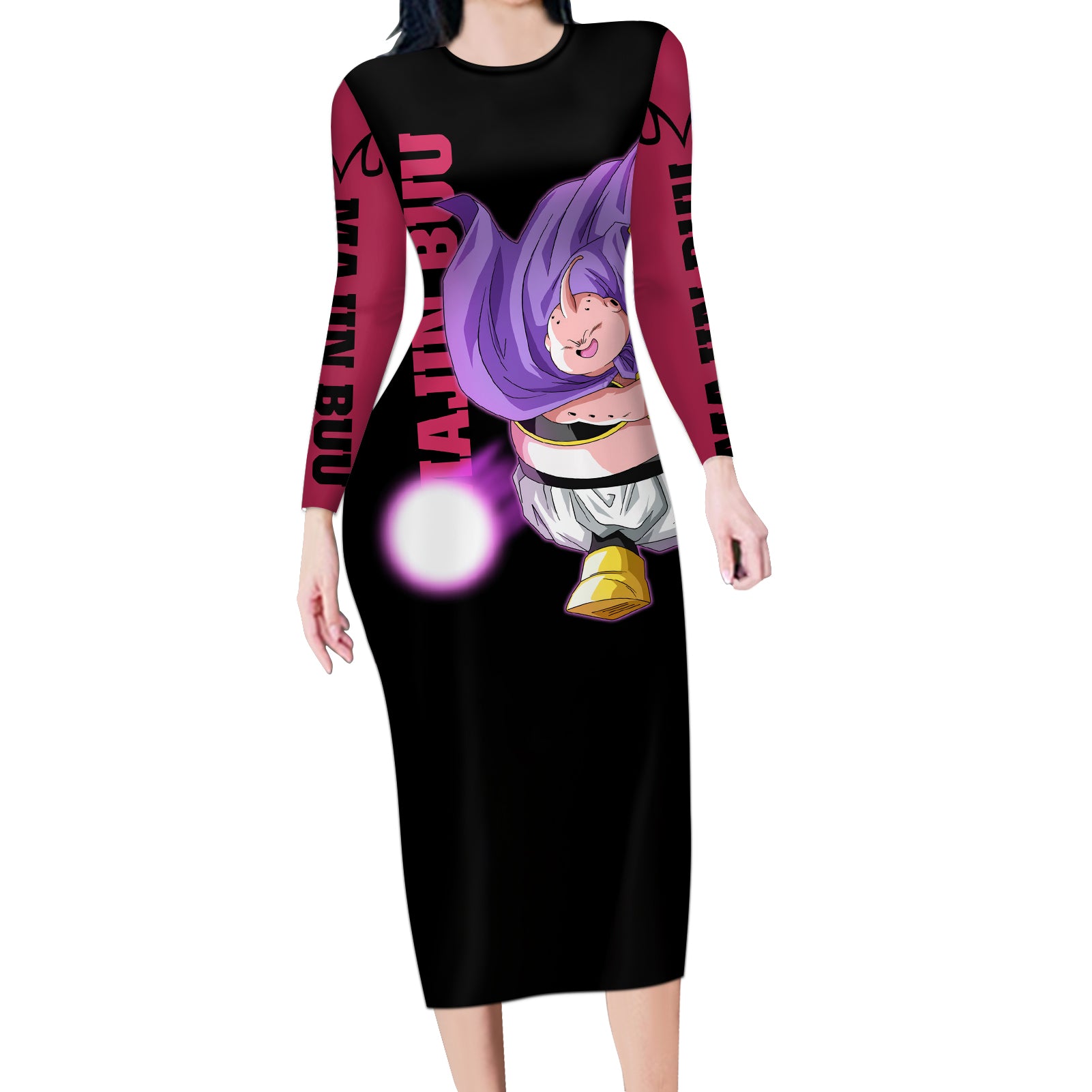 Fat Majin Buu - Dragon Ball Long Sleeve Bodycon Dress