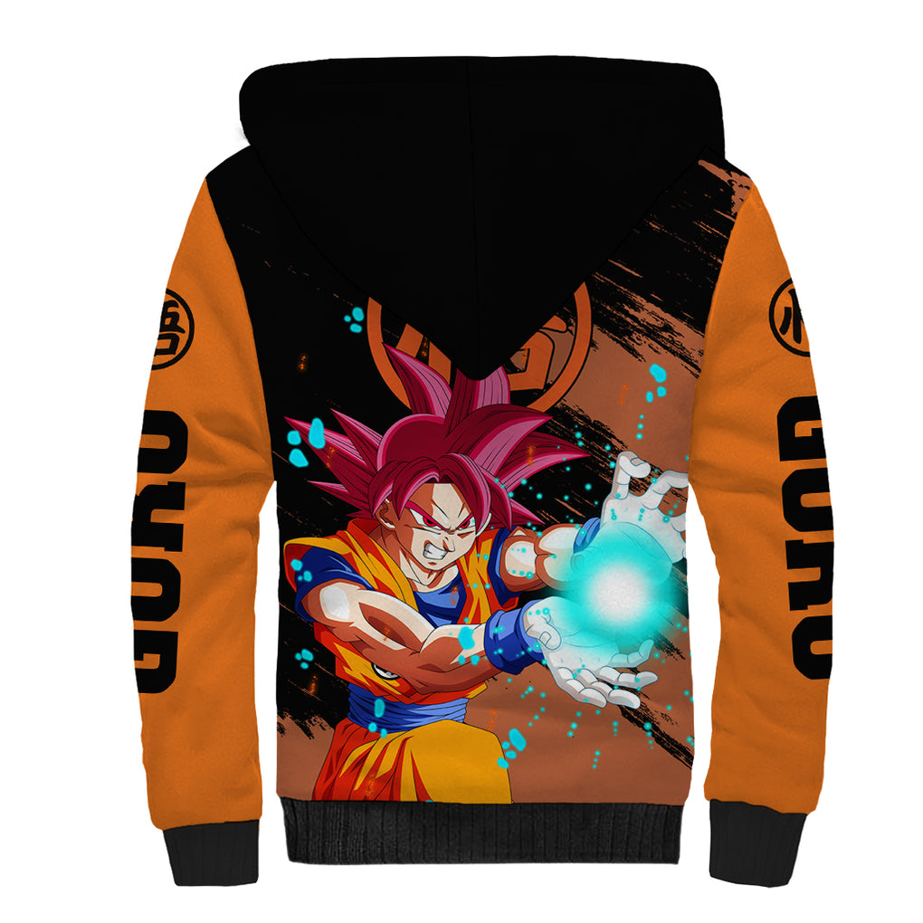 Goku Saiyan God Sherpa Hoodie